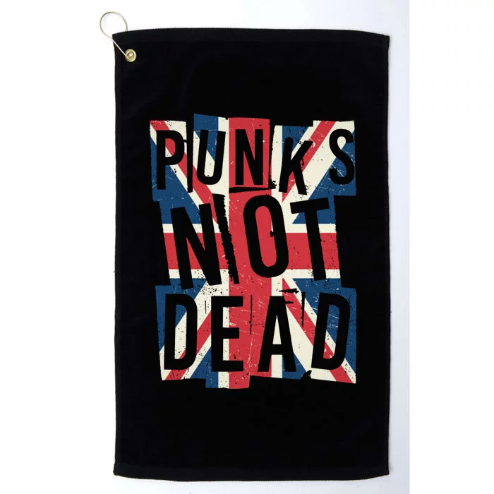 Punks Not Dead British Flag Britain England Platinum Collection Golf Towel