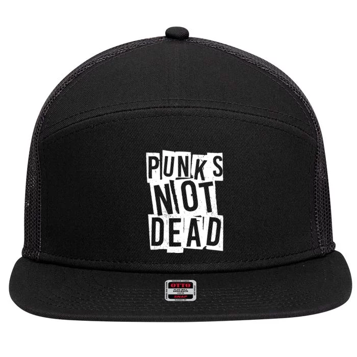 Punks Not Dead 7 Panel Mesh Trucker Snapback Hat