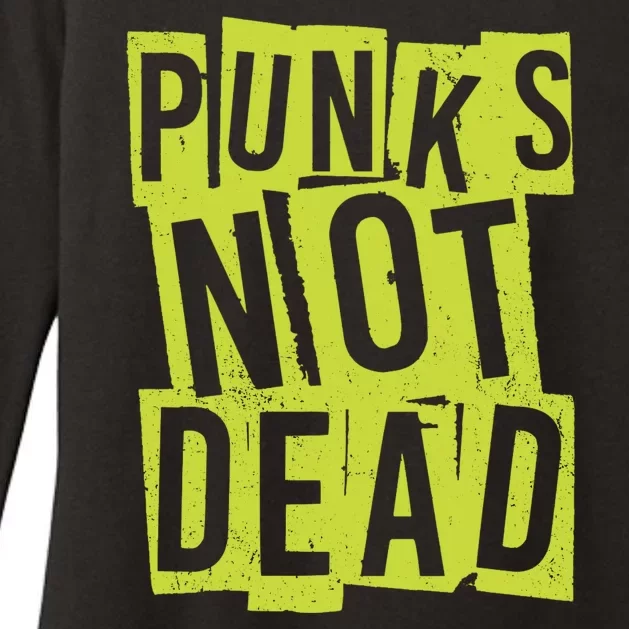 Punks Not Dead Neon Logo Womens CVC Long Sleeve Shirt