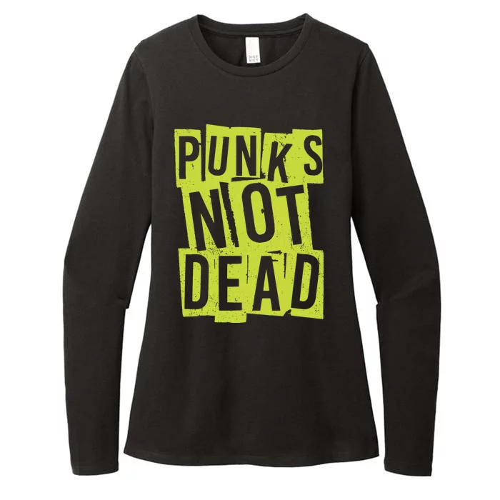 Punks Not Dead Neon Logo Womens CVC Long Sleeve Shirt