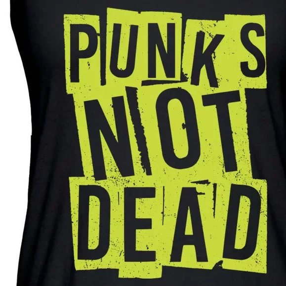 Punks Not Dead Neon Logo Ladies Essential Flowy Tank