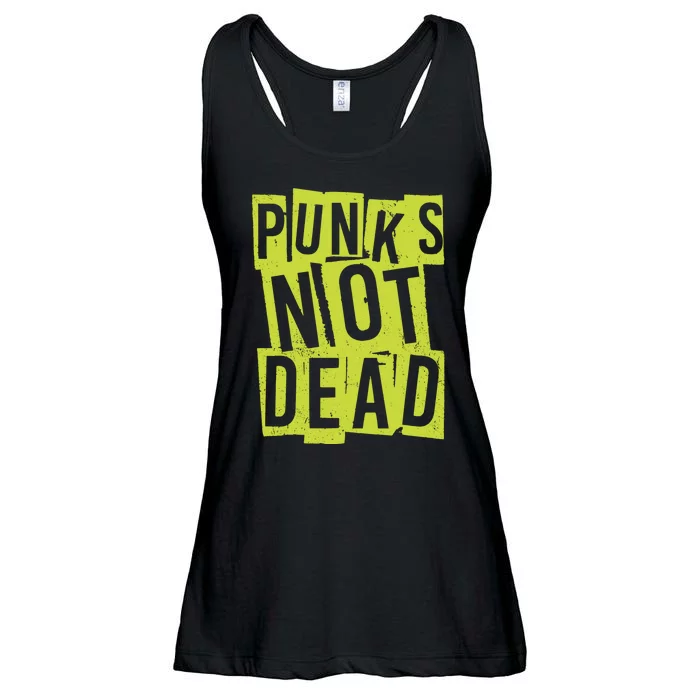 Punks Not Dead Neon Logo Ladies Essential Flowy Tank