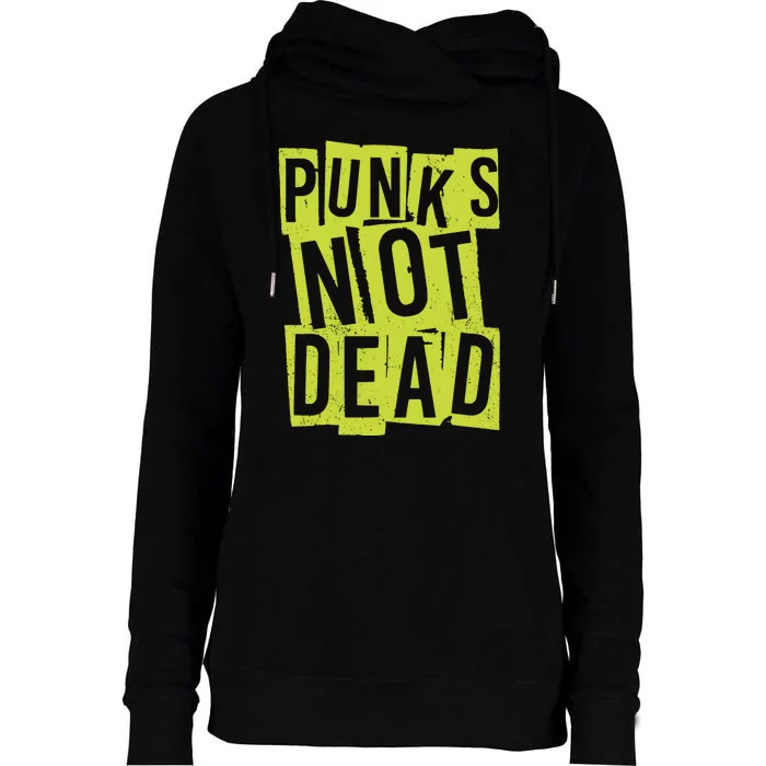 Punks Not Dead Neon Logo Womens Funnel Neck Pullover Hood