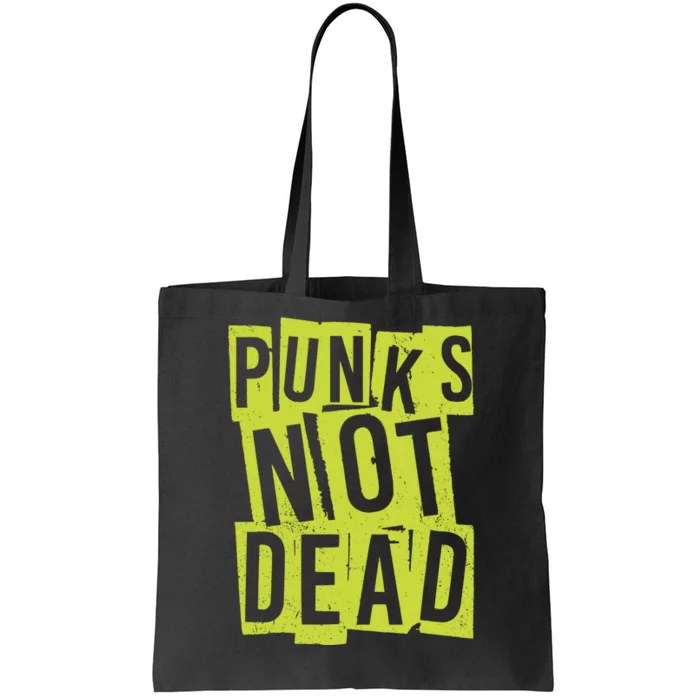 Punks Not Dead Neon Logo Tote Bag