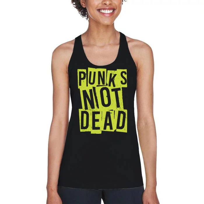 Punks Not Dead Neon Logo Women's Racerback Tank