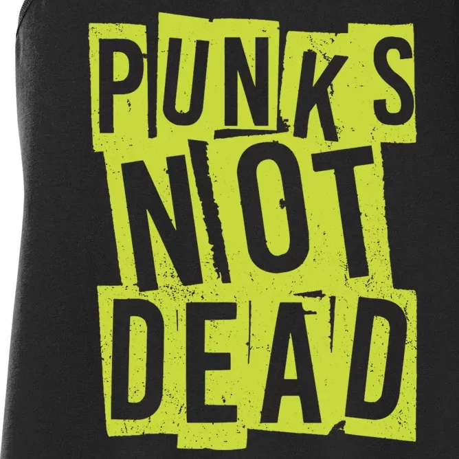 Punks Not Dead Neon Logo Women's Racerback Tank