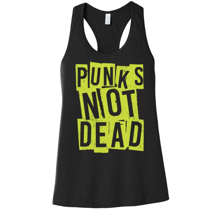 Punks Not Dead Neon Logo Women's Racerback Tank