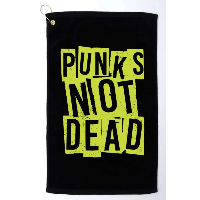 Punks Not Dead Neon Logo Platinum Collection Golf Towel