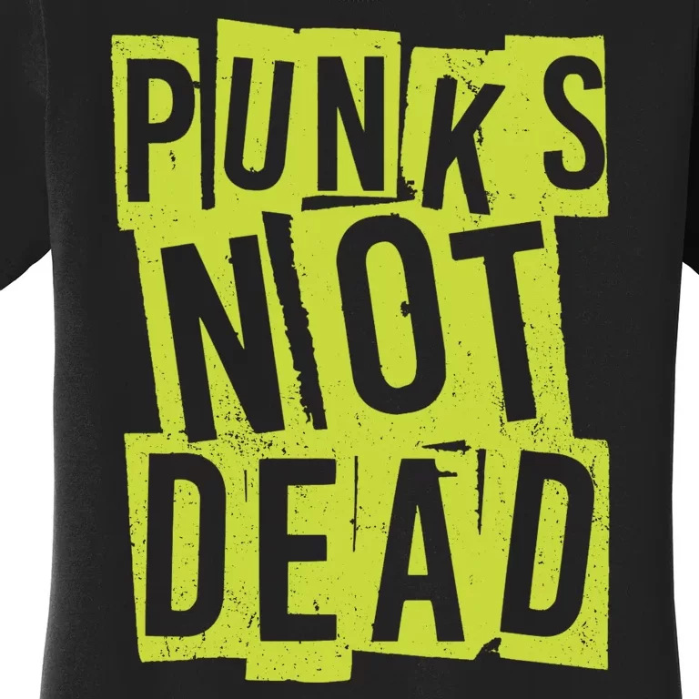 Punks Not Dead Neon Logo Women's T-Shirt