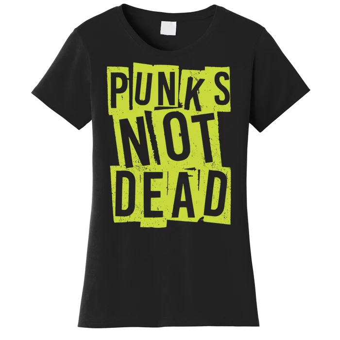 Punks Not Dead Neon Logo Women's T-Shirt