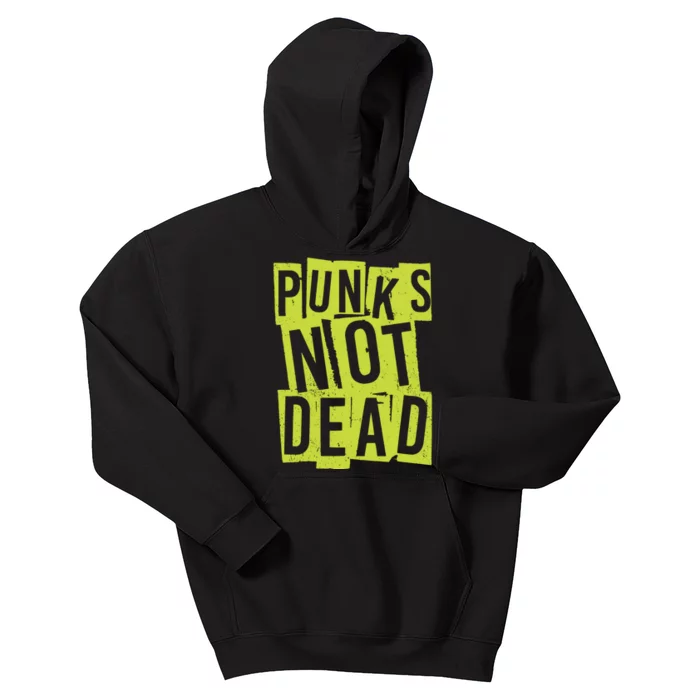 Punks Not Dead Neon Logo Kids Hoodie