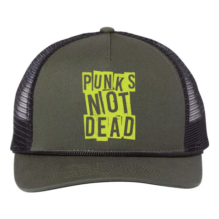 Punks Not Dead Neon Logo Retro Rope Trucker Hat Cap