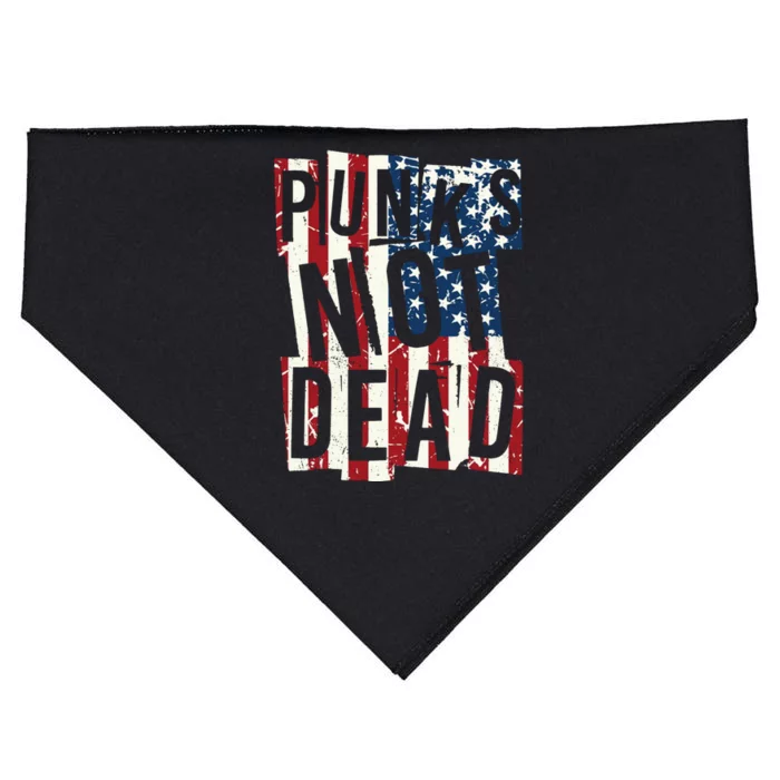 Punks Not Dead USA American Flag USA-Made Doggie Bandana