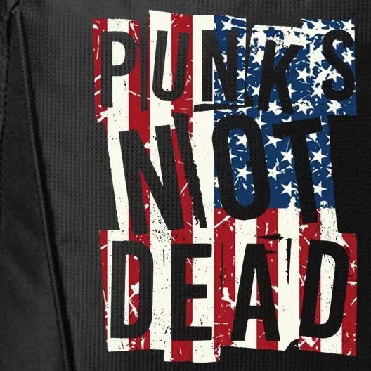 Punks Not Dead USA American Flag City Backpack