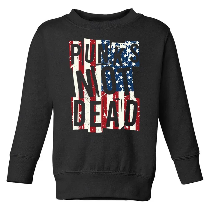 Punks Not Dead USA American Flag Toddler Sweatshirt