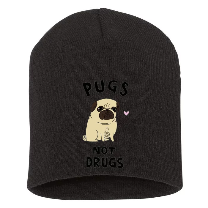 Pugs Not Drugs Short Acrylic Beanie