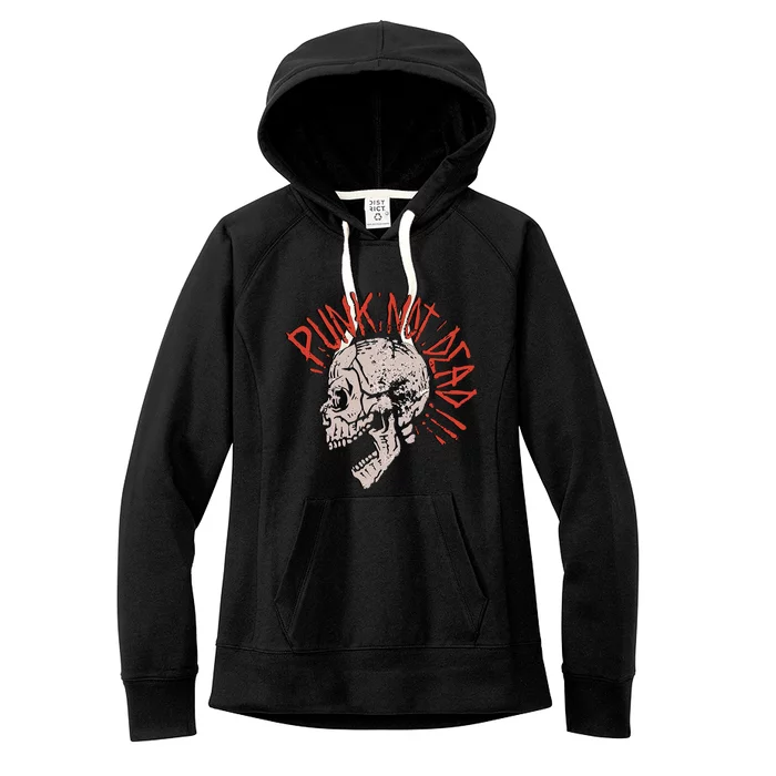 Punks Not Dead Vintage Grunge Punk Is Not Dead Rock Women's Fleece Hoodie