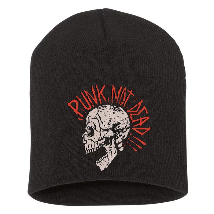 Punks Not Dead Vintage Grunge Punk Is Not Dead Rock Short Acrylic Beanie