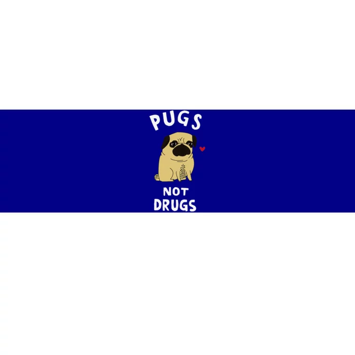 Pugs Not Drugs Funny Present For Dog Lover Pets Bumper Sticker