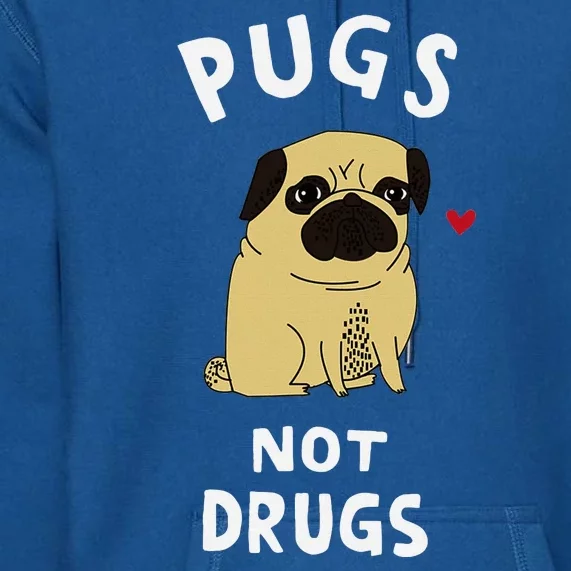 Pugs Not Drugs Funny Present For Dog Lover Pets Premium Hoodie