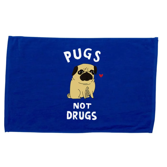 Pugs Not Drugs Funny Present For Dog Lover Pets Microfiber Hand Towel