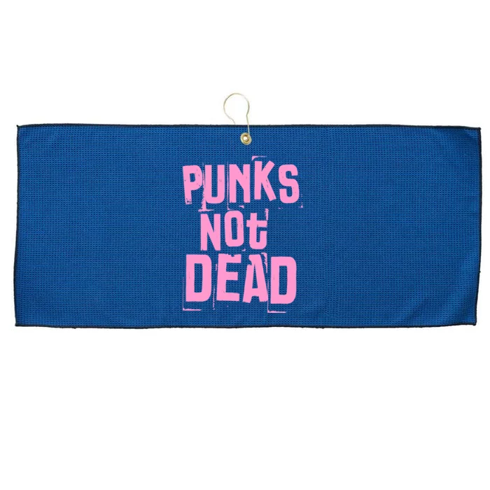 Punks Not Dead Punk Rock Fan Vintage Grunge Large Microfiber Waffle Golf Towel