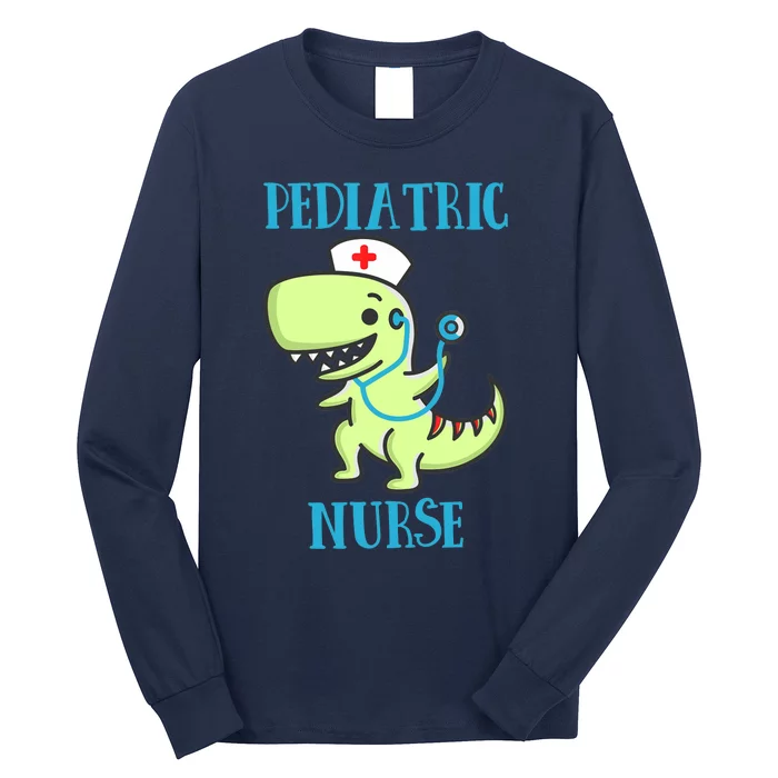 Pediatric Nurse Dinosaurs T-Rex Nursing Lover Long Sleeve Shirt