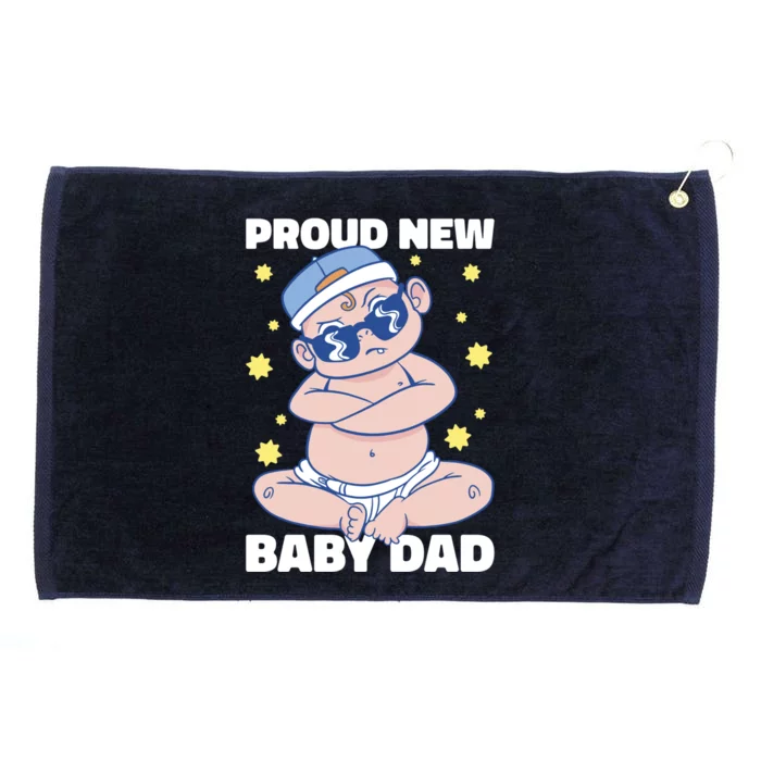 Proud New Dad For Father's Day Gift Grommeted Golf Towel