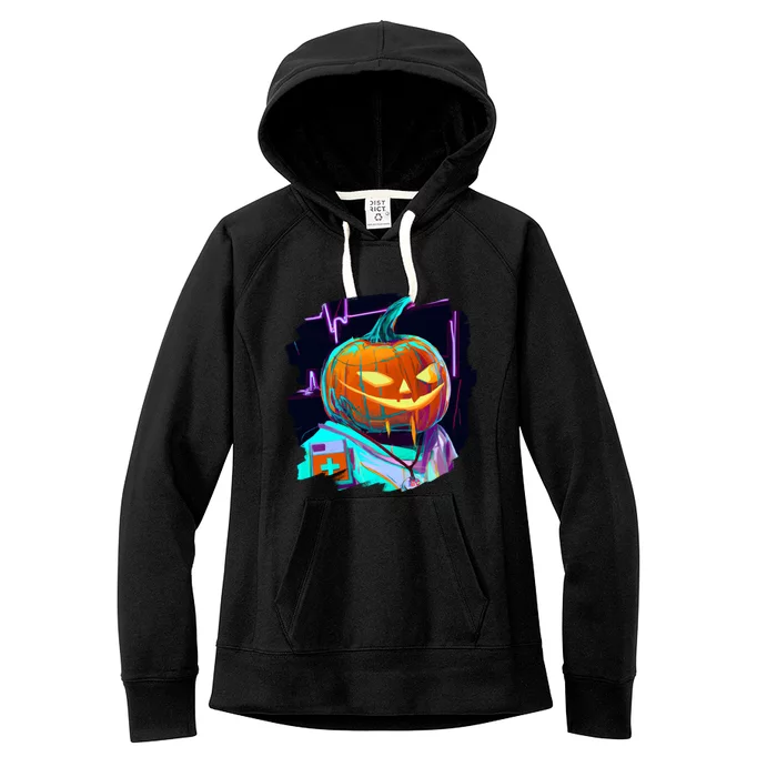 Pumpkin Nurse Doctor Pumpkins Halloween Nurse Great Gift Women's Fleece Hoodie