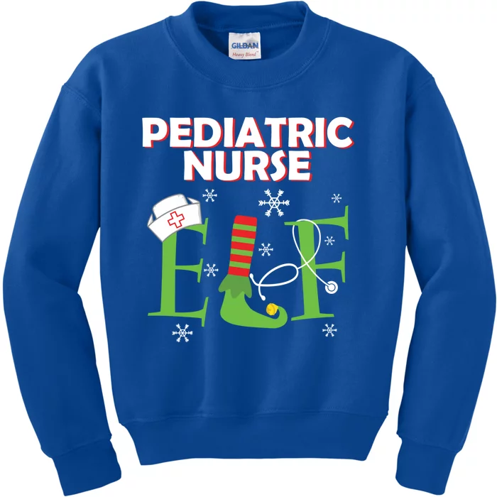 Pediatric Nurse Elf Christmas Matching Group Costume Gift Kids Sweatshirt