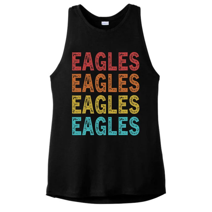 Personalized Name EAGLES I Love EAGLES Ladies Tri-Blend Wicking Tank