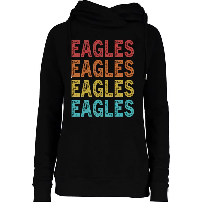 Personalized Name EAGLES I Love EAGLES Womens Funnel Neck Pullover Hood