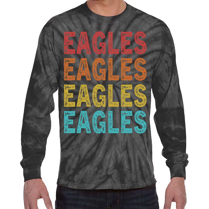 Personalized Name EAGLES I Love EAGLES Tie-Dye Long Sleeve Shirt