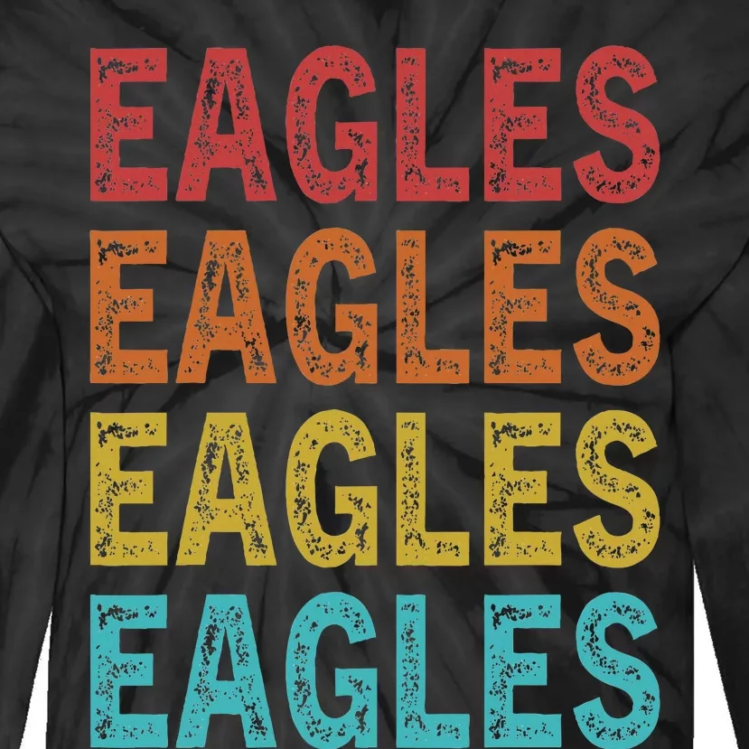 Personalized Name EAGLES I Love EAGLES Tie-Dye Long Sleeve Shirt