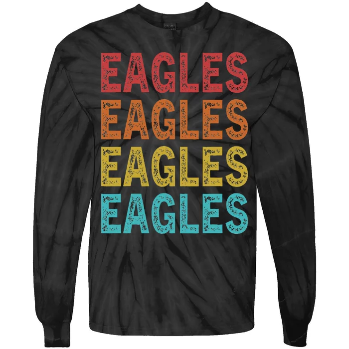 Personalized Name EAGLES I Love EAGLES Tie-Dye Long Sleeve Shirt