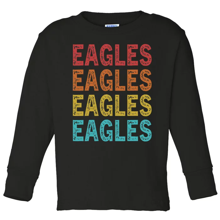 Personalized Name EAGLES I Love EAGLES Toddler Long Sleeve Shirt