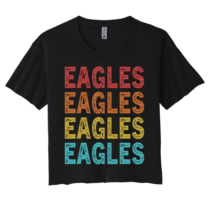 Personalized Name EAGLES I Love EAGLES Women's Crop Top Tee