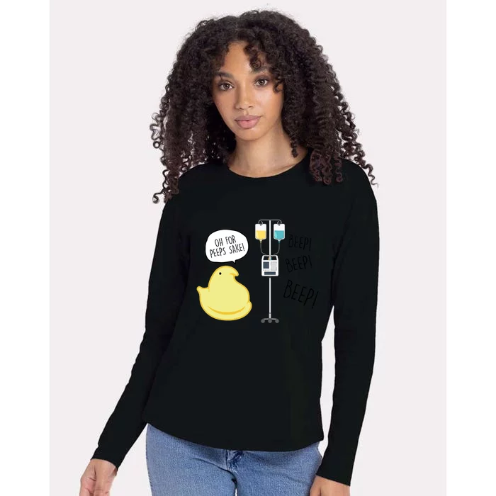 Peep Nursing Easter Womens Cotton Relaxed Long Sleeve T-Shirt