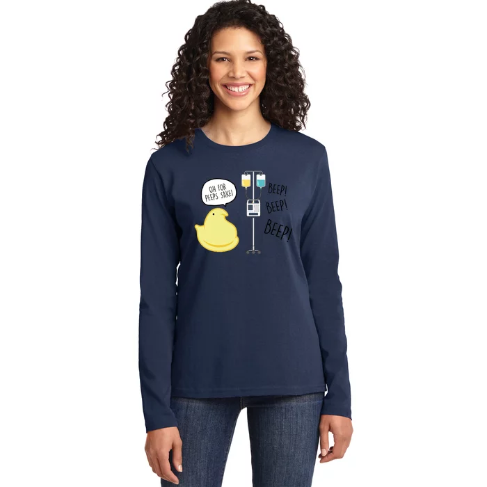 Peep Nursing Easter Ladies Long Sleeve Shirt