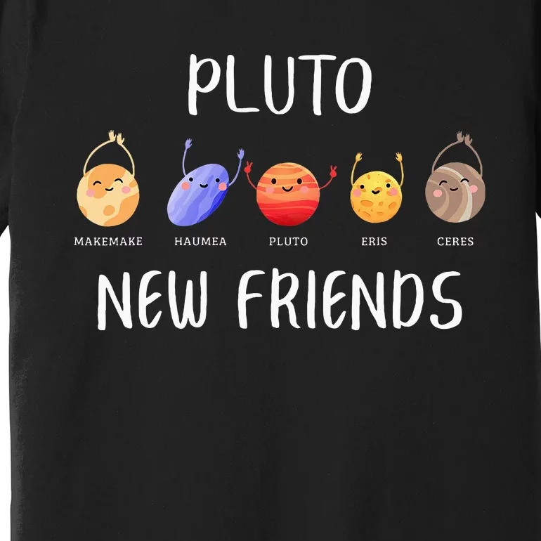 Pluto New Friends Dwarf Planets Funny Astronomy Science Premium T-Shirt