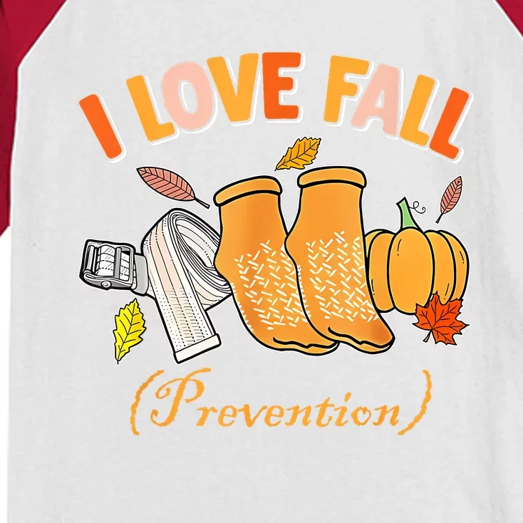 Pt Nurse Fall I Love Fall Prevention Fall Physical Therapy Kids Colorblock Raglan Jersey