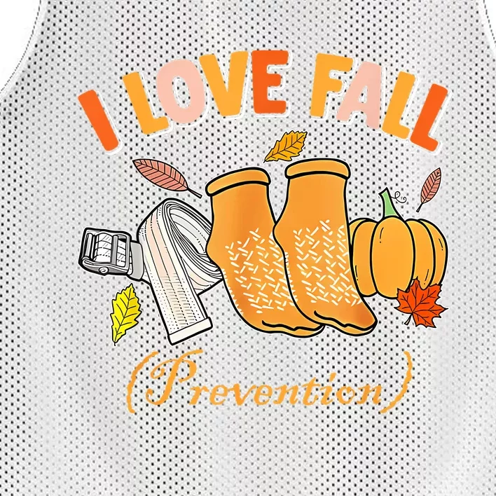 Pt Nurse Fall I Love Fall Prevention Fall Physical Therapy Mesh Reversible Basketball Jersey Tank