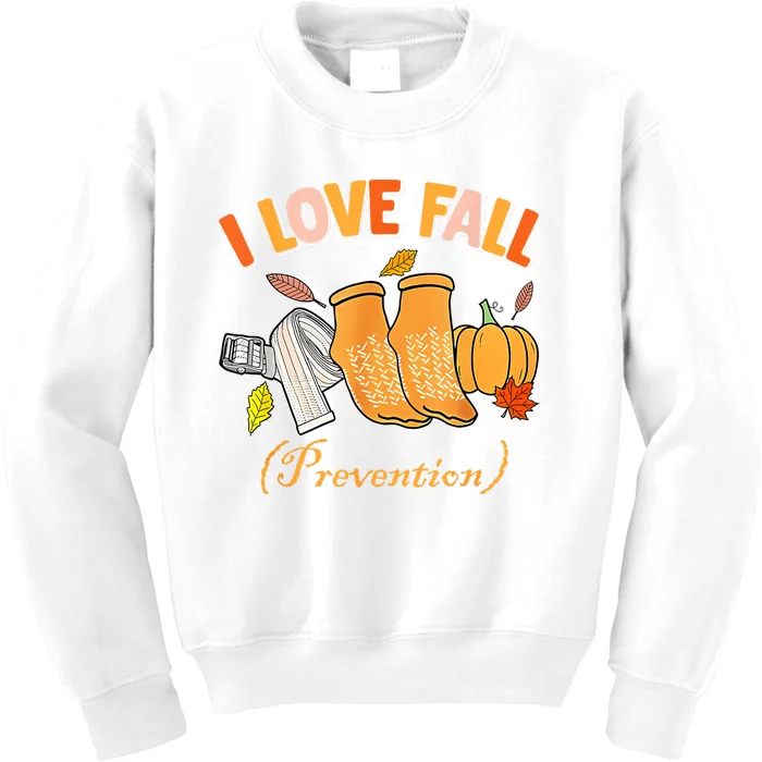 Pt Nurse Fall I Love Fall Prevention Fall Physical Therapy Kids Sweatshirt