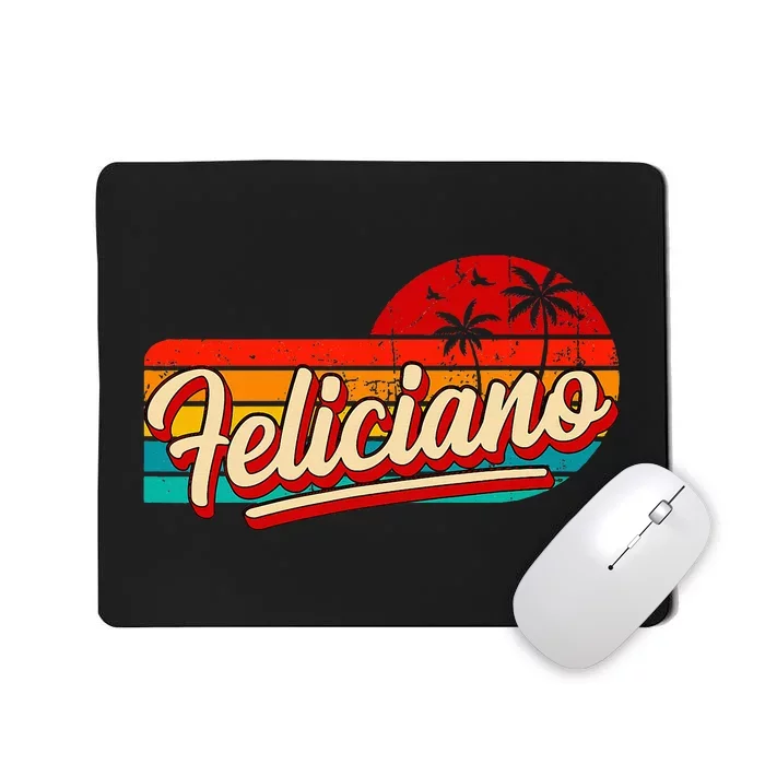 Personal Name Feliciano Retro Vintage First Name Feliciano Mousepad