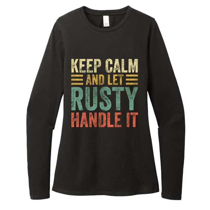 Personalized Name Funny Gift Keep Calm And Let Rusty Handle It Gift Womens CVC Long Sleeve Shirt