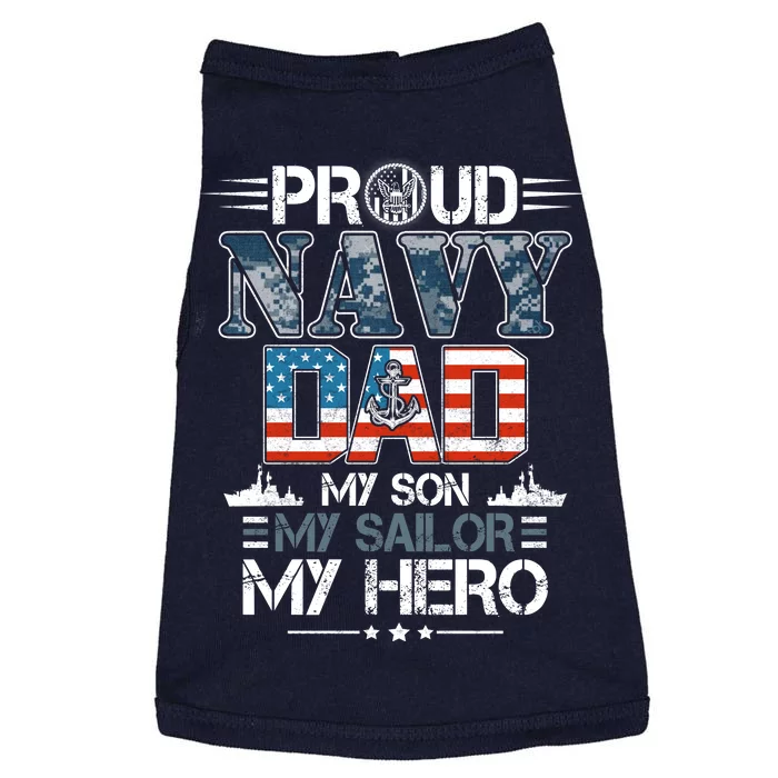 Proud Navy Father Dad My Son My Sailor My Hero Doggie Tank