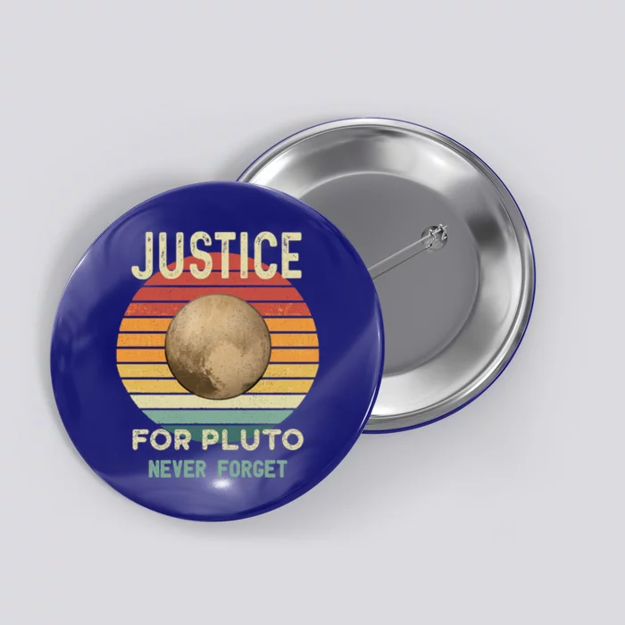 Pluto Never Forget Retro Style Funny Space Astronomy Gift Button