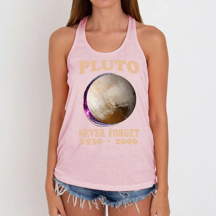 Pluto Never Forget 1930gift2006 Great Gift Women's Knotted Racerback Tank