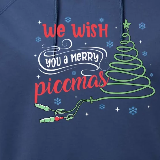 Picc Nurse Funny Christmas We Wish You A Merry Piccmas Gift Performance Fleece Hoodie