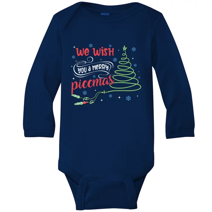 Picc Nurse Funny Christmas We Wish You A Merry Piccmas Gift Baby Long Sleeve Bodysuit